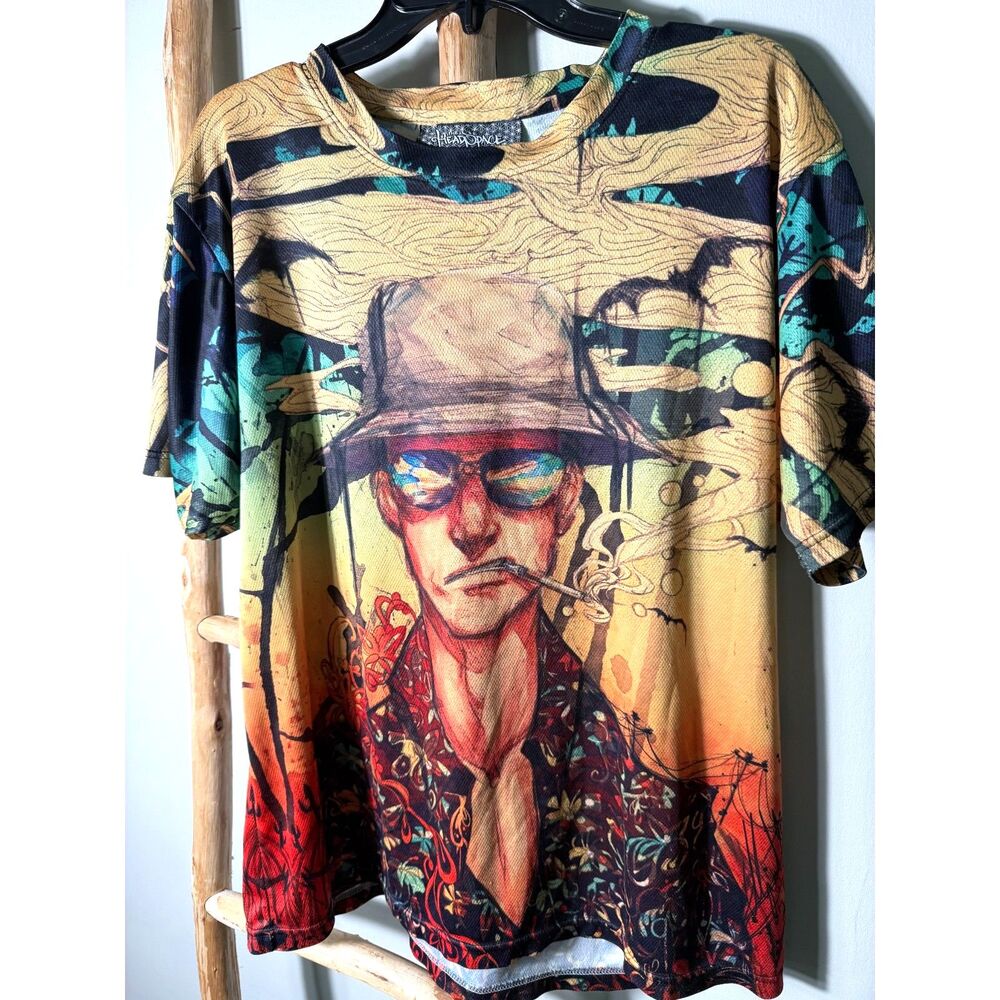 Headspace Unique Graphic Tee 2XL Psychedelic Hunter S Thompson Bold Print Shirt